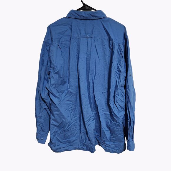 LL Bean Button Front Shirt Mens Size XL Blue Long Sleeve Top Workwear Office - Picture 2 of 3